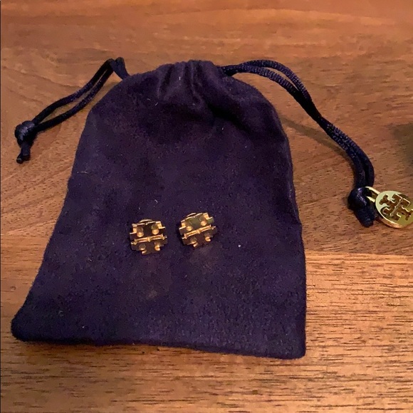 Tory Burch Gold Logo Earrings - Picture 1 of 4